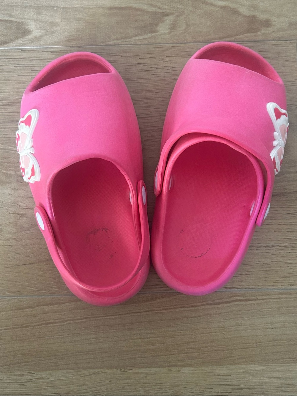 Kids Pink Slip-On Clogs with Butterfly Accent